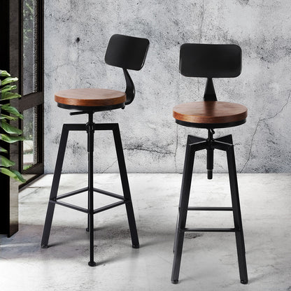 Compact 4x Bar Stool Kitchen Wooden Metal  Foldable Function