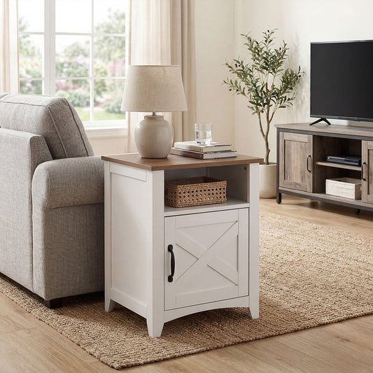 White Bedside Tables With Storage 45x40x60cm