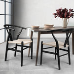Ergonomic 2x Dining Chairs Wooden Hans Black  Premium Quality Build