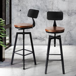 Contemporary 2x Bar Stool Kitchen Wooden Metal  Sleek Modern Look