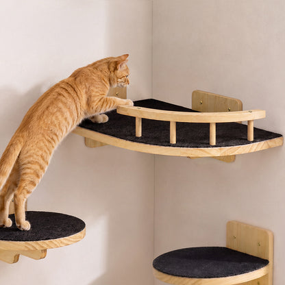 Cat Wall Shelf Corner Tree 22.5x19.3x1.8cm