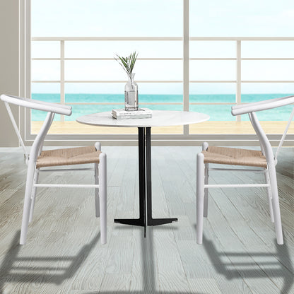 Contemporary 4x Dining Chairs Wooden Hans White  Wood Finish