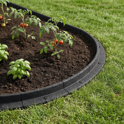 Garden Edging Border Flexible Grey 120x8cm