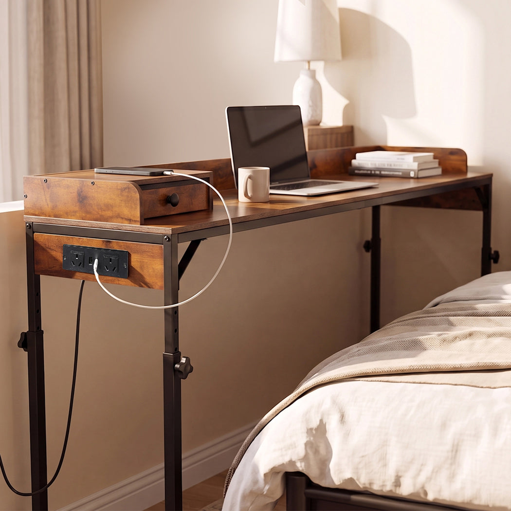 Overbed Table Mobile Brown 180x39x109cm