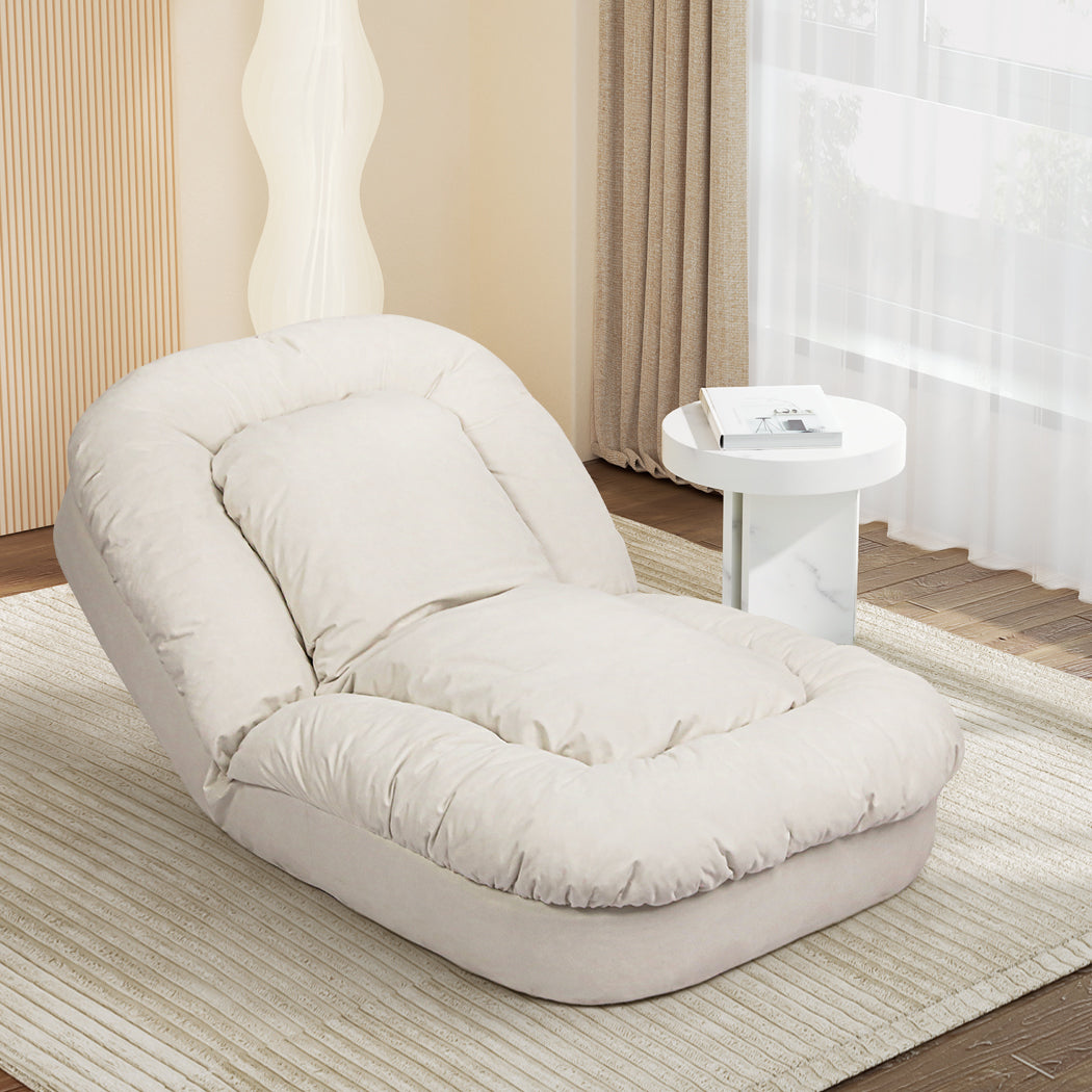 Cozy Convertible Lounge Floor Sofa Bed  Wood Finish Classic