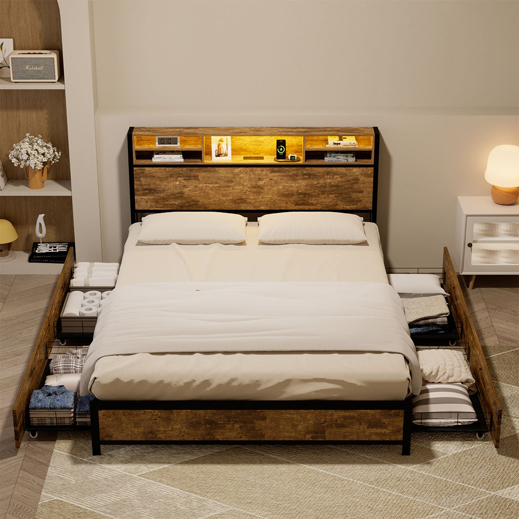 Compact bed frame queen  Scandi Inspired Design Classic Durable
