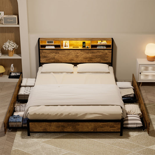 Compact bed frame queen  Scandi Inspired Design Classic Durable