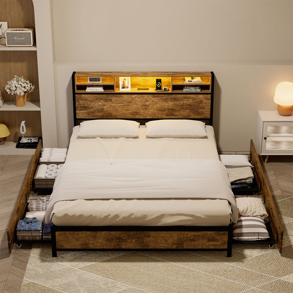  Compact bed frame queen  Scandi Inspired Design Classic Durable