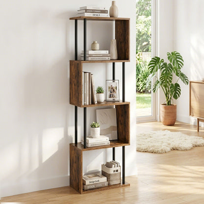5 Tier Bookshelf Storage Rack 38x24x126cm