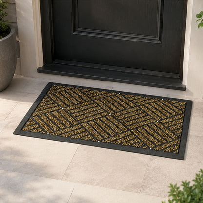 Front Door Mat Heavy Duty Brown 43x73cm