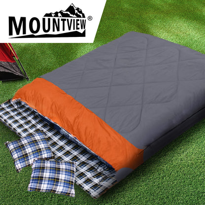 Double Sleeping Bag Outdoor Grey 25x40cm