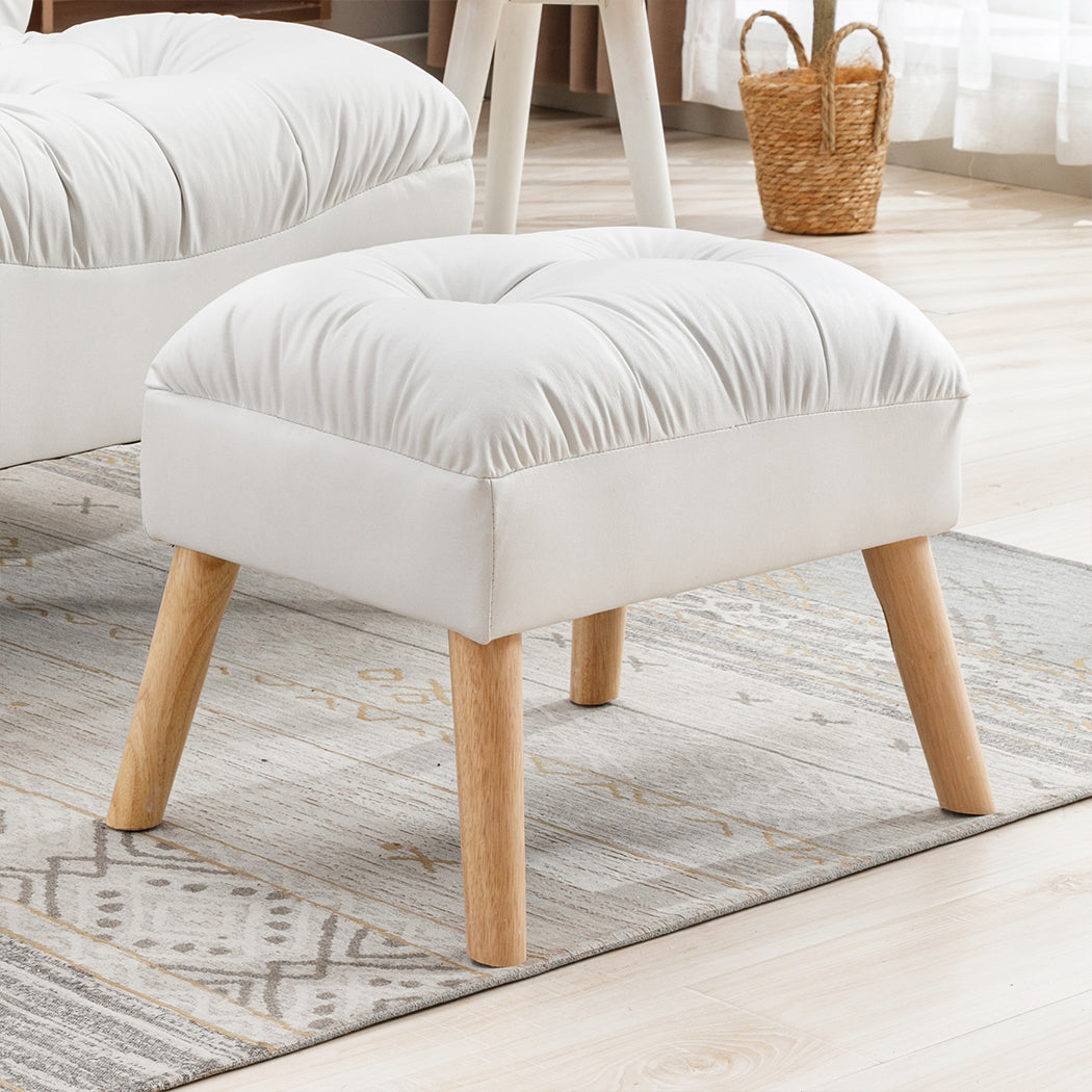Accent Ottoman Leather Footstool 46x36x40cm