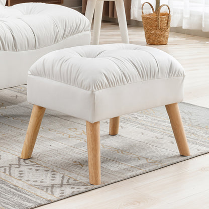 Accent Ottoman Leather Footstool 46x36x40cm