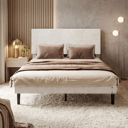 Queen Bed Frame Upholstered 200x154.5x113cm
