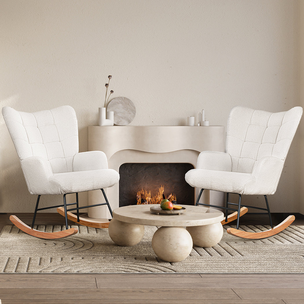 Functional Fleece Rocking Chair  Adjustable Height Classic Durable