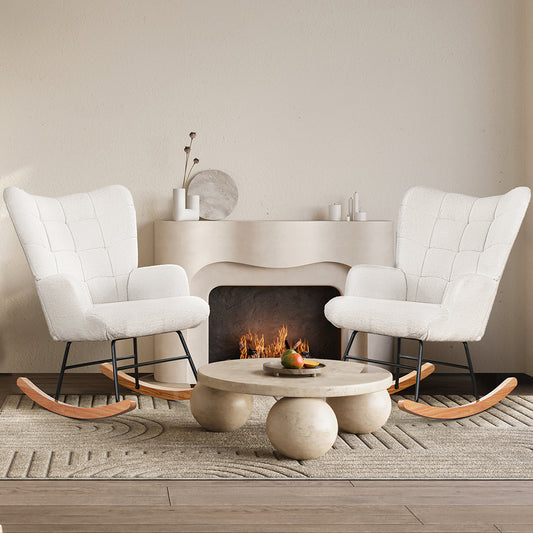 Functional Fleece Rocking Chair  Adjustable Height Classic Durable