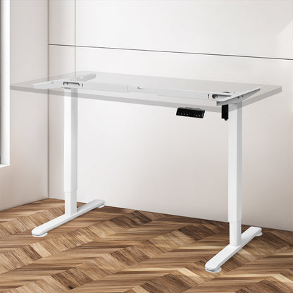 Contemporary Motorised Standing Desk Frame White Single Motor  High
