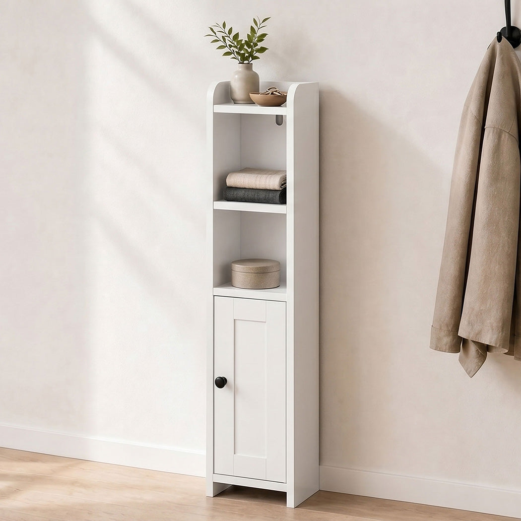 Levede Bathroom Cabinet Storage Slim Organiser Toilet Paper Storage 78.5cm White