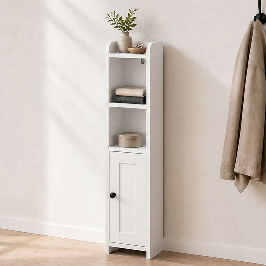 Bathroom Cabinet Storage Slim Organiser Toilet Paper Storage 78.5cm White