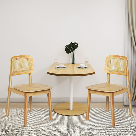 Compact 4x Rattan Dining Chair Wooden Kitchen Chair  Sleek Modern