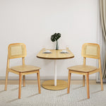 Compact 4x Rattan Dining Chair Wooden Kitchen Chair  Sleek Modern