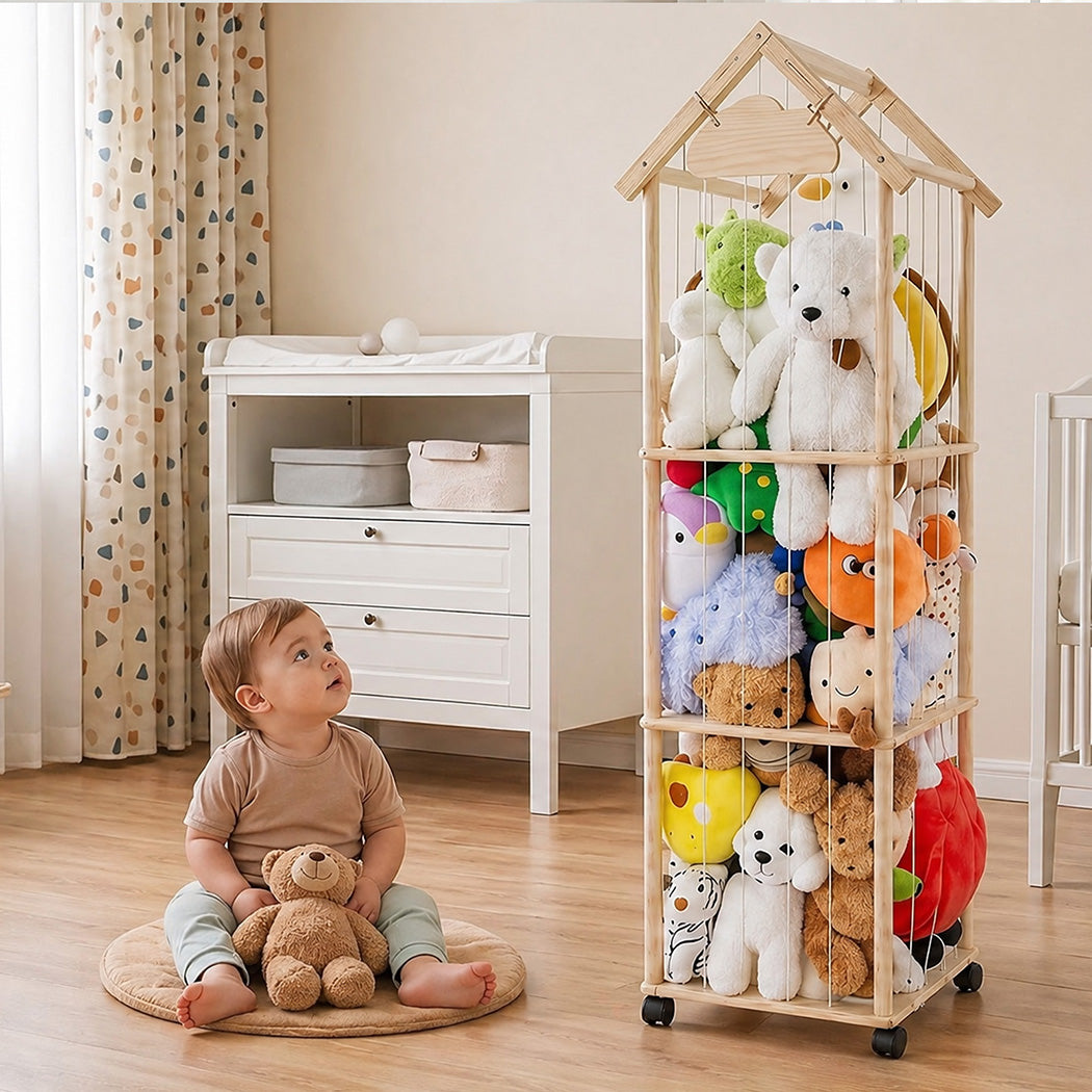 Kids Toy Storage Tower Pine Wood 150cm | HomeAndLiving