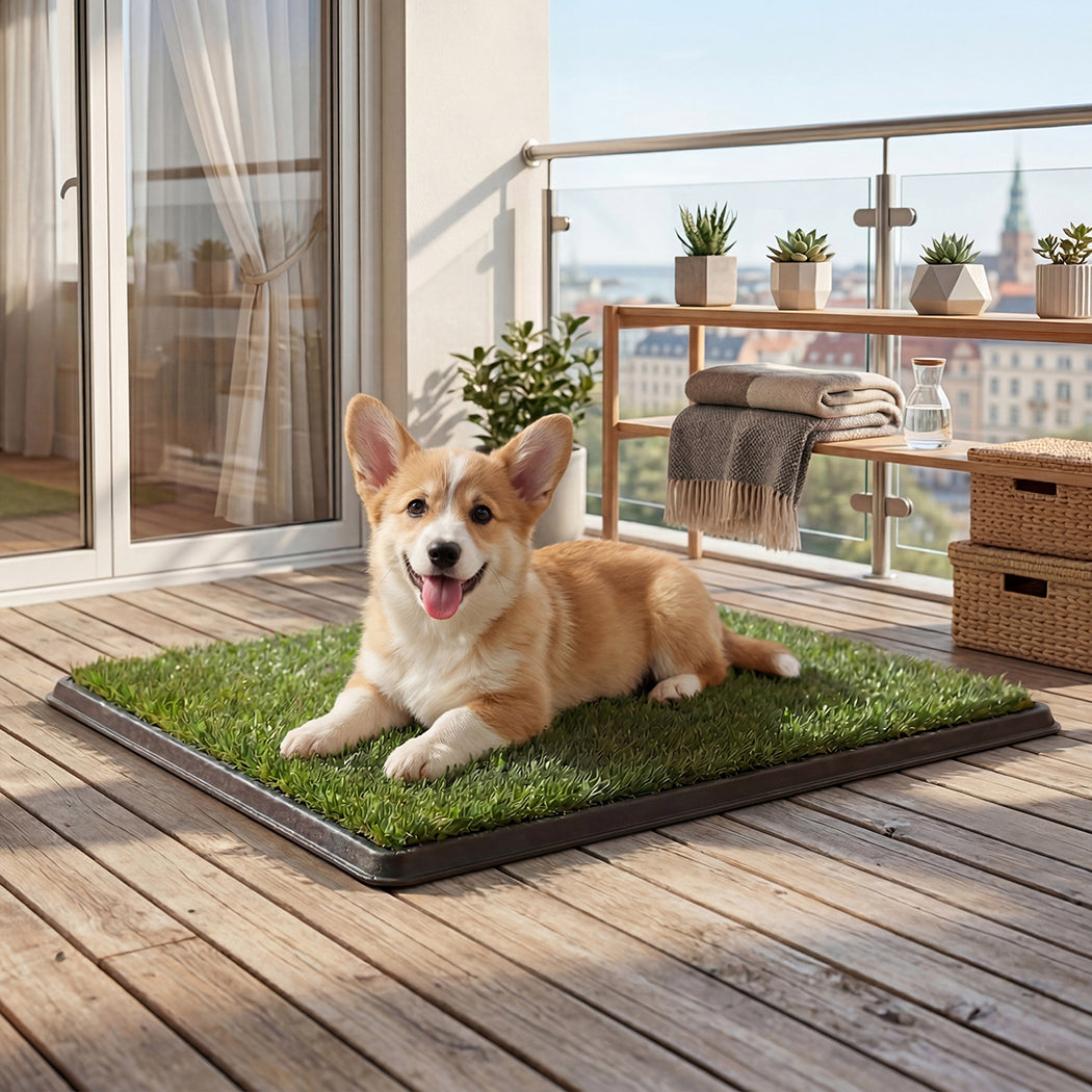 Dog Potty Tray Washable Grass Mat Training | HomeAndLiving