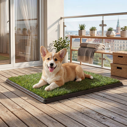Dog Potty Tray Washable Grass Mat Training | HomeAndLiving