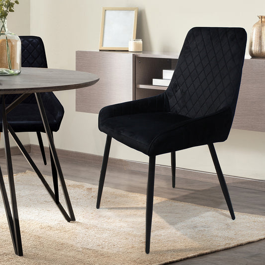 Ergonomic Dining Chairs x 4 Padded Seat Soft Velvet  Foldable