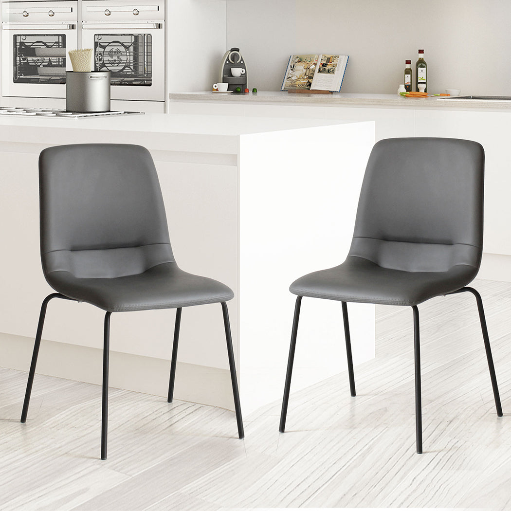 Grey Stackable Dining Chairs 46x49x83cm