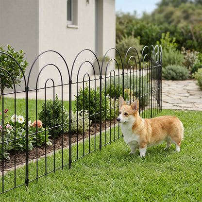 Garden Fence Black Picket 60x33cm