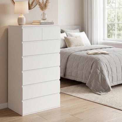 7 Drawer Tallboy Dresser White Storage | HomeAndLiving - 8