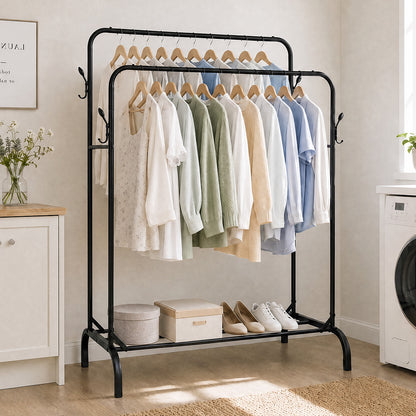 Heavy Duty Clothes Rack Black 118x54x145cm
