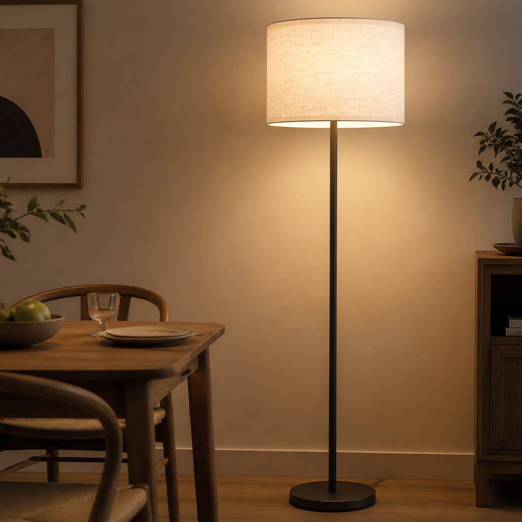 Linen Drum Lamp Shade Beige 26x26x18cm