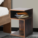 Ergonomic 2x Bedside Tables Wood Side End Oak  Space-Saving Design