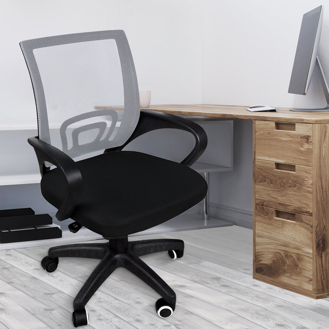 Minimalist 2x Office Chair Gaming Computer Grey  Comfortable Design