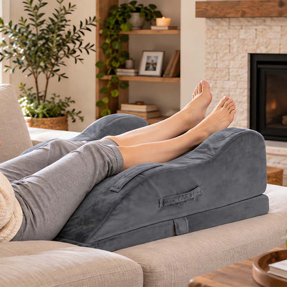 Leg Pillow Double Grey Memory Foam