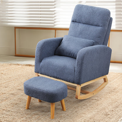 Premium Rocking Chair Ottoman Footrest With Side Pocket  Adjustable
