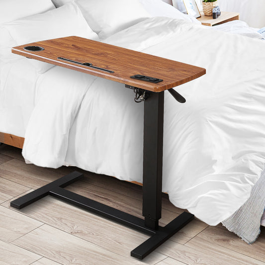 Modern Mobile Standing Desk Foldable Brown Fold  Durable Frame