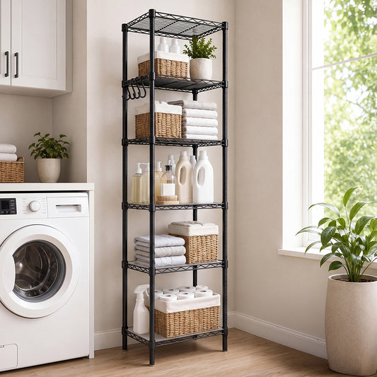 Storage Shelves 6 Tier Steel Rack 42x32x161cm