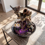 Tabletop Water Fountain LED Colour Changing Bird | HomeAndLiving