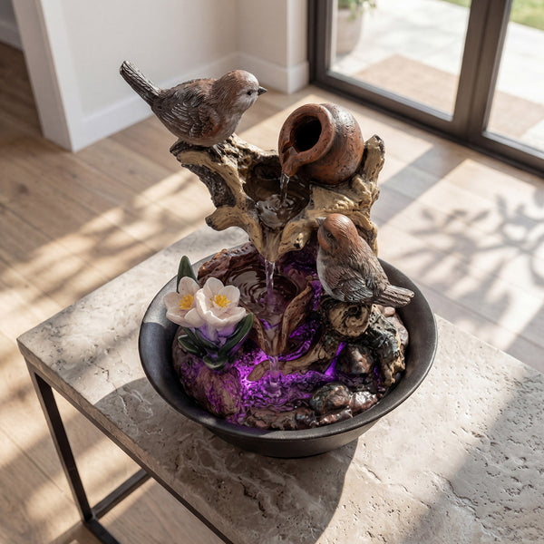  Tabletop Water Fountain LED Colour Changing Bird | HomeAndLiving