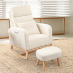 Stylish Rocking Chair Ottoman Footrest With Side Pocket  Comfortable
