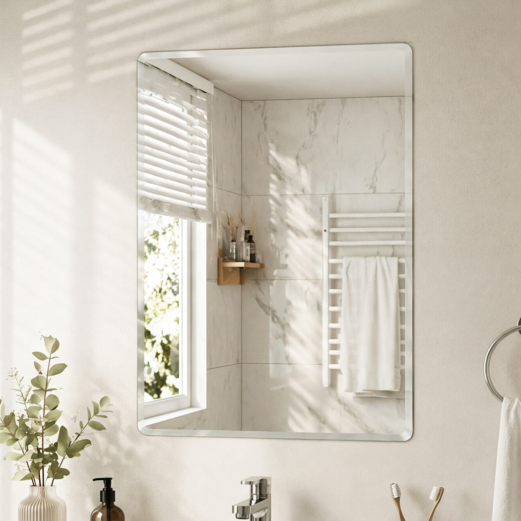 Frameless Wall Mirror Tempered Glass 60x45cm | HomeAndLiving