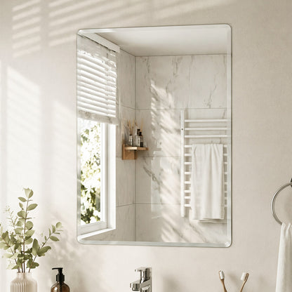 Frameless Wall Mirror Tempered Glass 60x45cm | HomeAndLiving