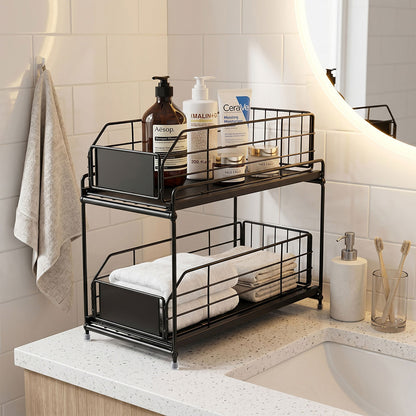 Pull Out Cabinet Organiser 2 Tier Kitchen | HomeAndLiving