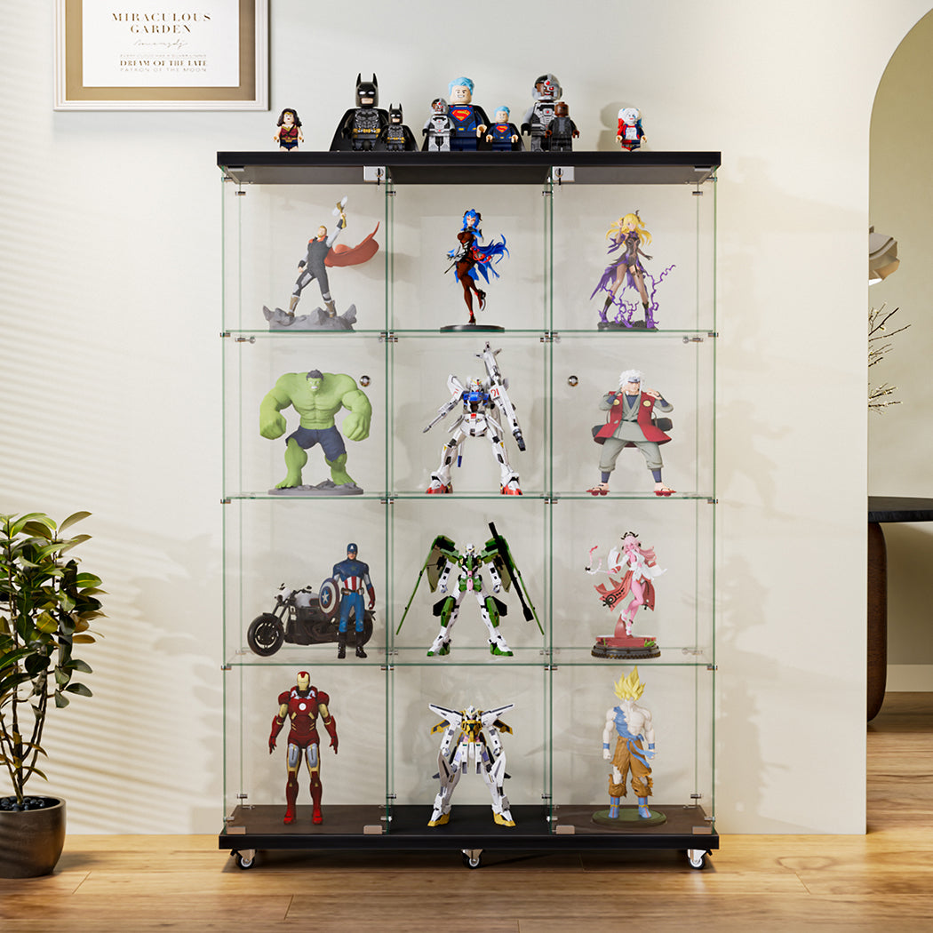 Luxury 169cm Tall Glass Display Cabinet 4 Tier  Scandi Inspired