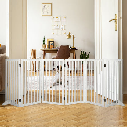 Pet Gate White 6 Panels 139x80x1.8cm