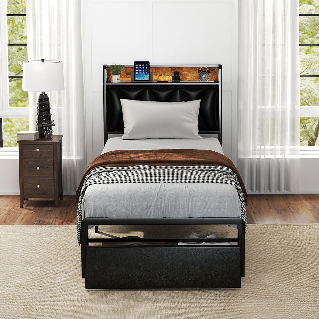Black bed frame 83x38x23.5cm