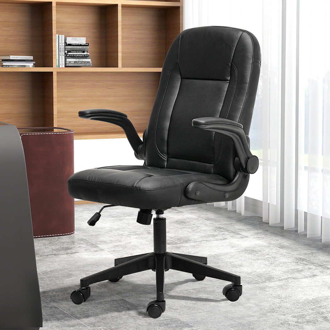 Executive Office Chair Black PU 65x68x100cm